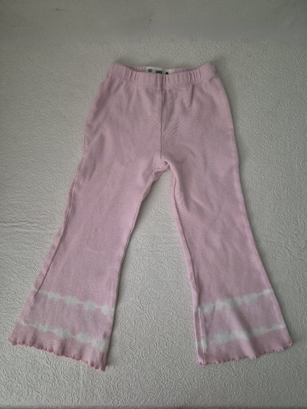 Cotton:On Kids Toddler Girl 3 Boho Flared Leg Ribbed Pink Tie Dye Leggings Pants